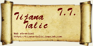 Tijana Talić vizit kartica